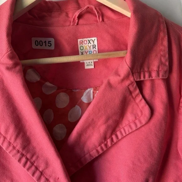 Roxy Vibrant Pink Double-Breasted Pea Coat - Picture 2 of 5